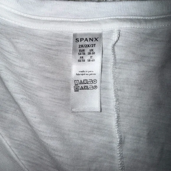 SPANX Pima Cotton V-Neck Tee - White 2X - Picture 8 of 10